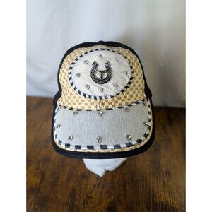 MEXICAN CAP Artesanal Cow Hide With Jewel Accents